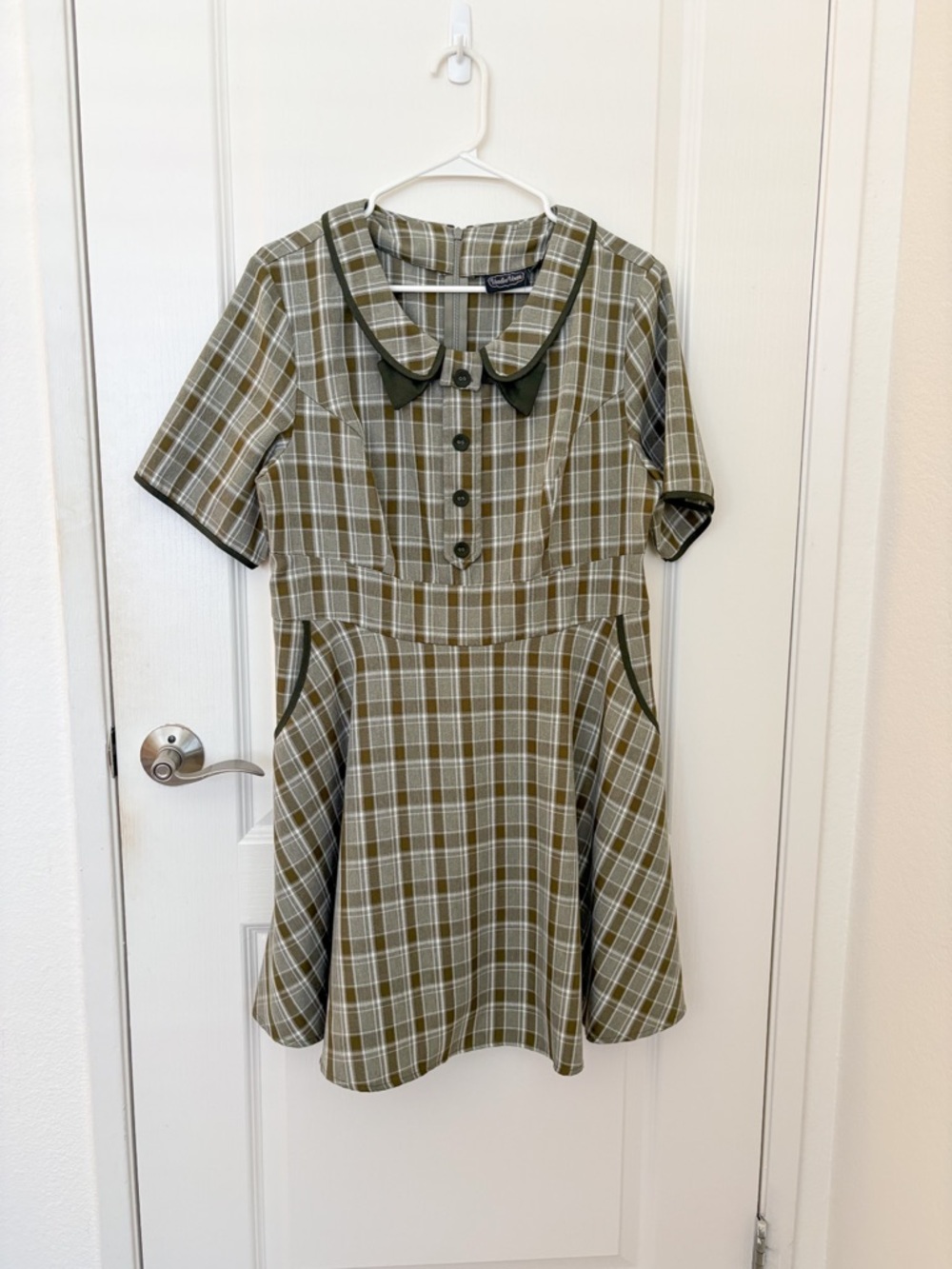 Voodoo Vixen Green Plaid Dress - Hemmed